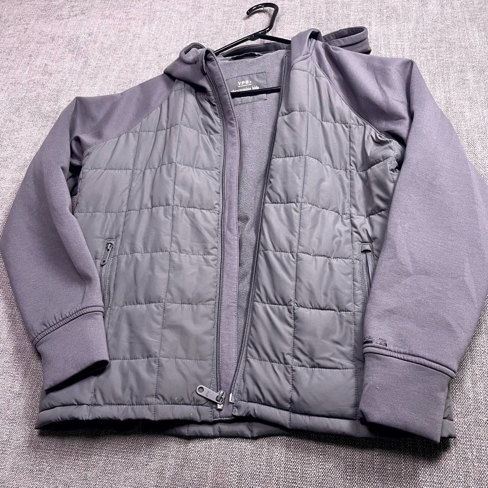 Abercrombie & Fitch YPB Hybrid Jacket Boys 13/14 Multi Colorblock Lined Full Zip